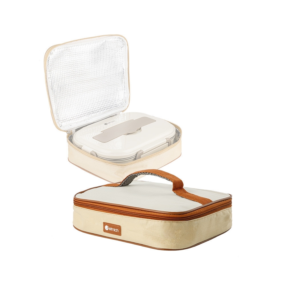 Hộp cơm inox 304 Elmich EL8304 dung tích 1.3L, Hàng chính hãng, thiết kế nhiều ngăn, có quai xách đi kèm - JoyMall