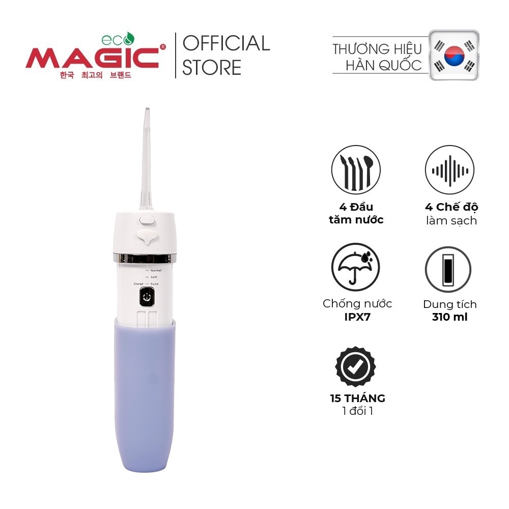 Máy tăm nước Magic Eco Pro-83, hàng chính hãng, Làm sạch mãng bám, 4 chế độ làm sạch, 2 loại đầu tăm - JoyMall