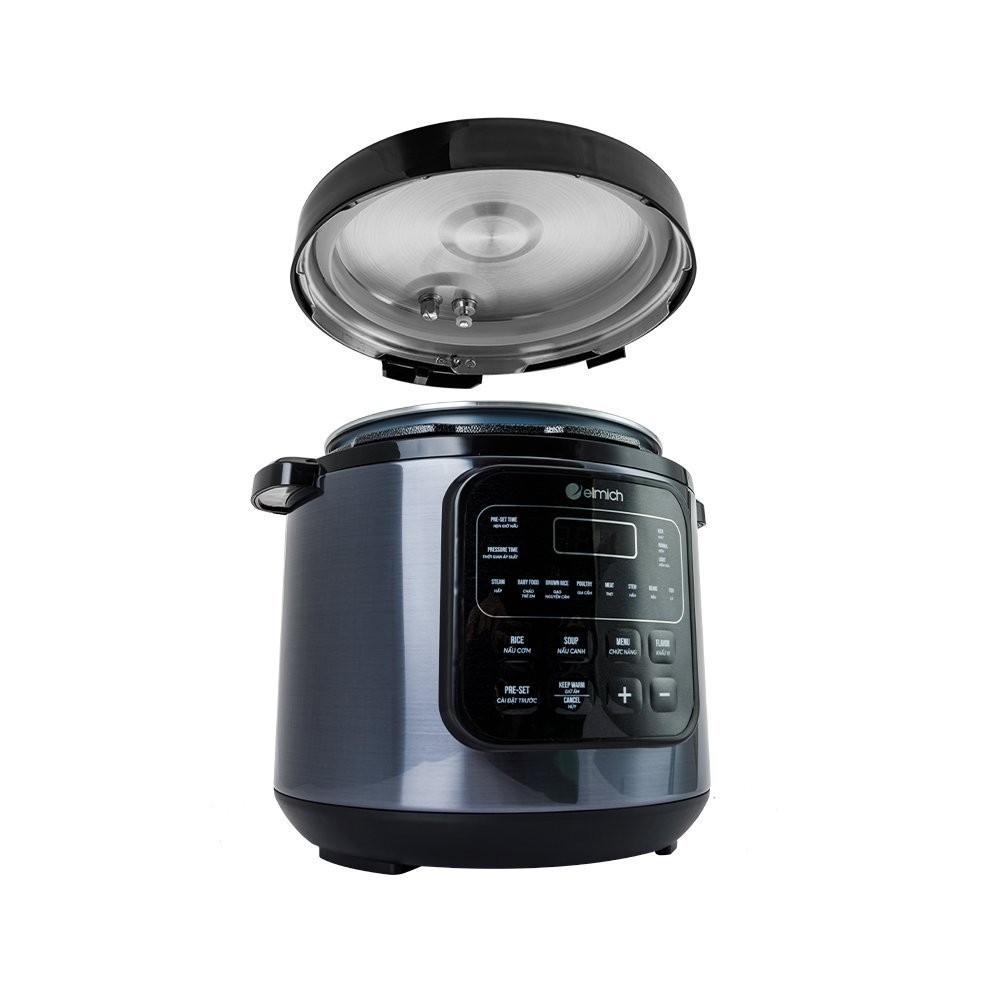 Nồi áp suất điện tử Elmich PCE-8571 6L 1000W, Hàng chính hãng, 8 chương trình nấu, điều khiển cảm ứng - JoyMall