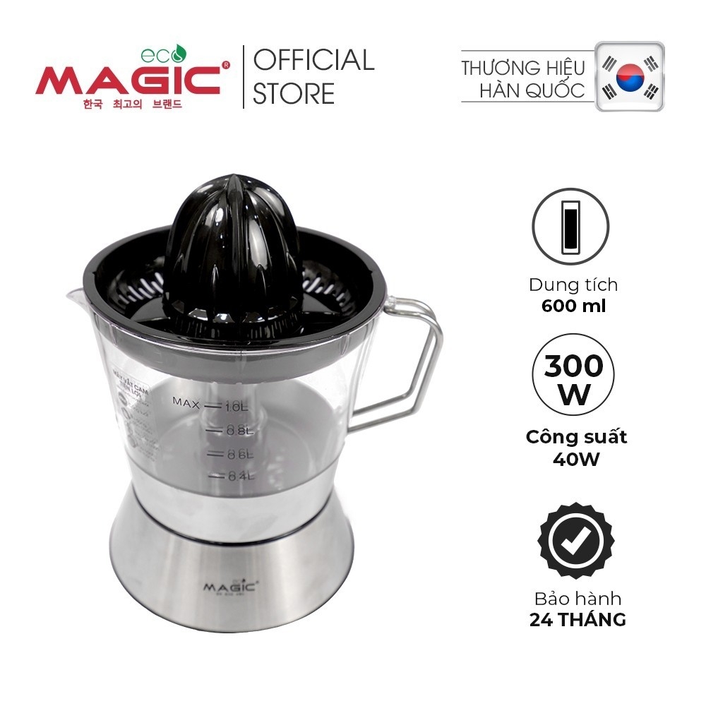 Máy vắt cam Magic Eco AC-20 1000ml 40W, Hàng chính hãng, Động cơ xoay ép cho nhiều nước cam, Đế thép không gỉ - JoyMall