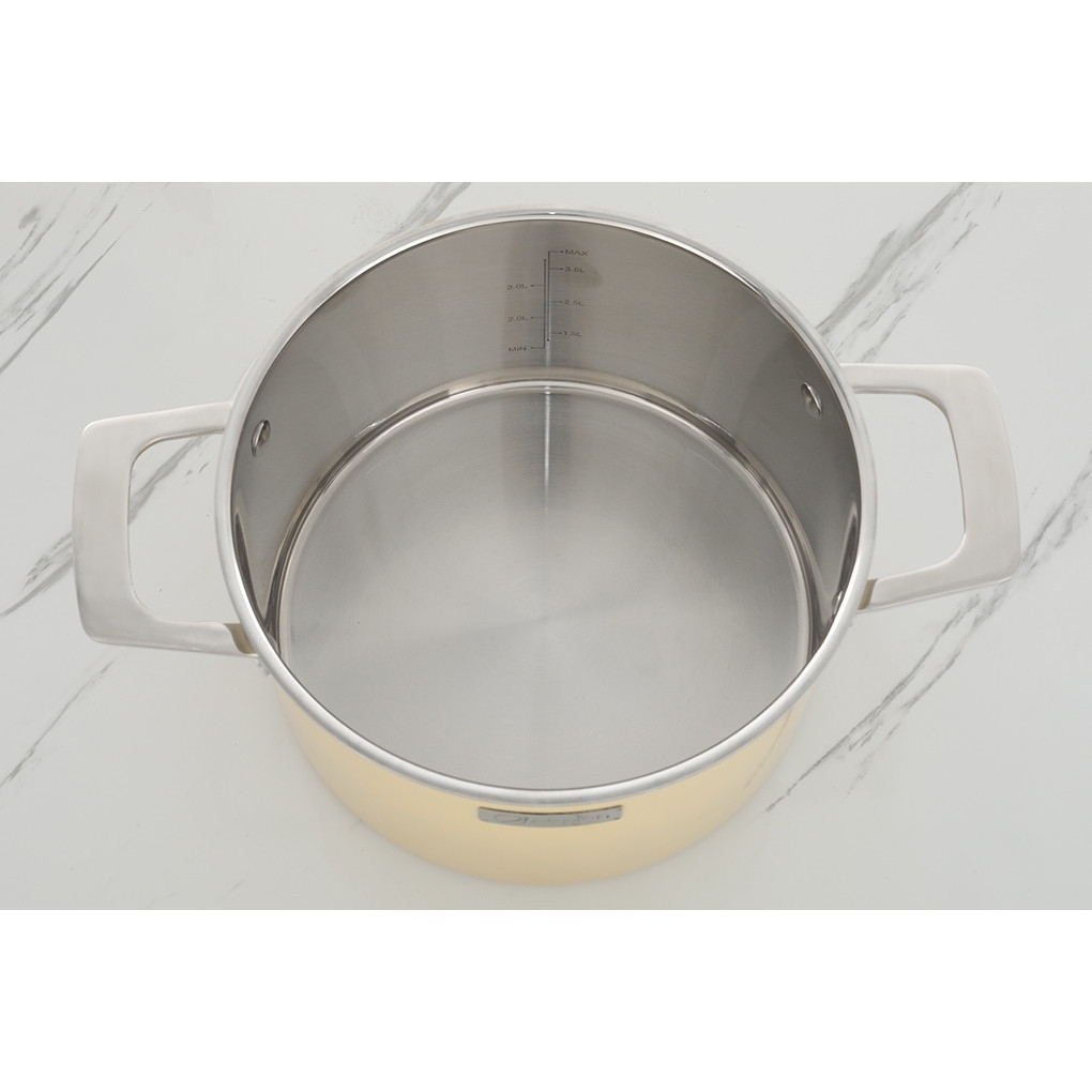 Bộ nồi Inox liền khối Elmich Hera EL-8236 3 nồi size 16, 18, 22 và chảo 20, 24, 26cm, Hàng chính hãng - JoyMall