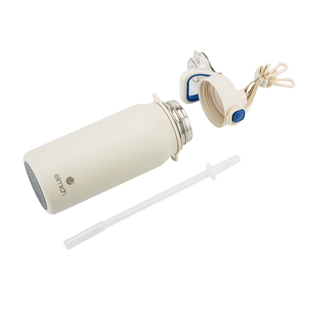 Bình giữ nhiệt inox 316 Elmich EL8331 1L, Hàng chính hãng, kèm ống hút silicone, có dây đeo, chống tràn - JoyMall
