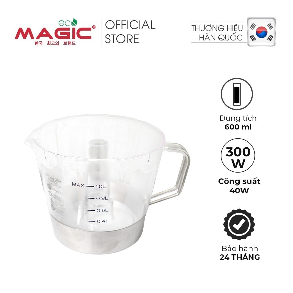 Máy vắt cam Magic Eco AC-20 1000ml 40W, Hàng chính hãng, Động cơ xoay ép cho nhiều nước cam, Đế thép không gỉ - JoyMall