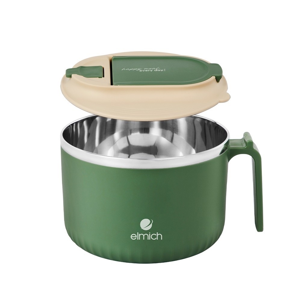 Nồi điện nấu mì inox 304 Elmich EL8314 dung tích 1.35L, Hàng chính hãng, có tay cầm, tích hợp lỗ thông hơi - JoyMall