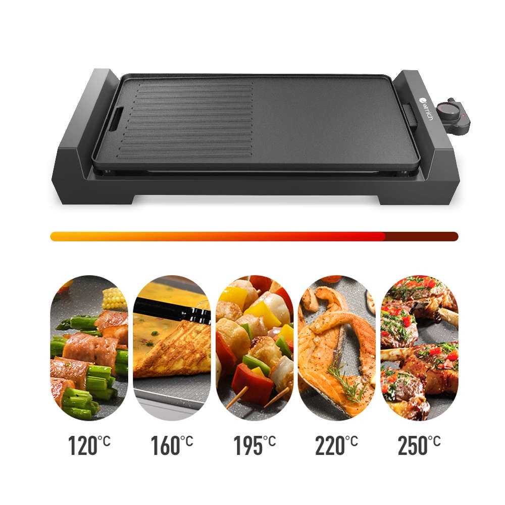 Vỉ Nướng Điện Chống Dính Chính Hãng Elmich EGE-3642 1800W, Hàng chính hãng, có khay hứng mỡ, 5 mức độ nhiệt - JoyMall