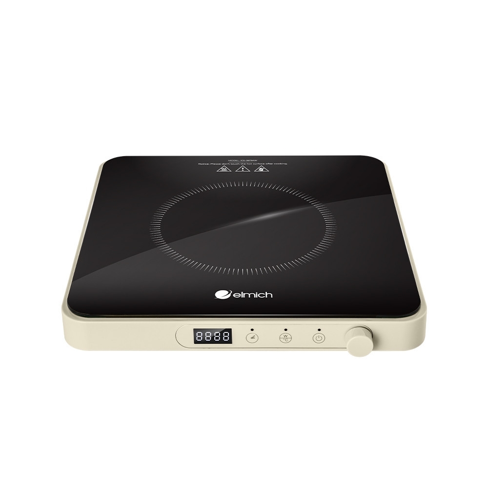 Bếp điện từ Elmich ICE-3879, Hàng chính hãng, mặt kính ceramic, mâm từ kép đôi, tự ngắt khi quá nhiệt - JoyMall