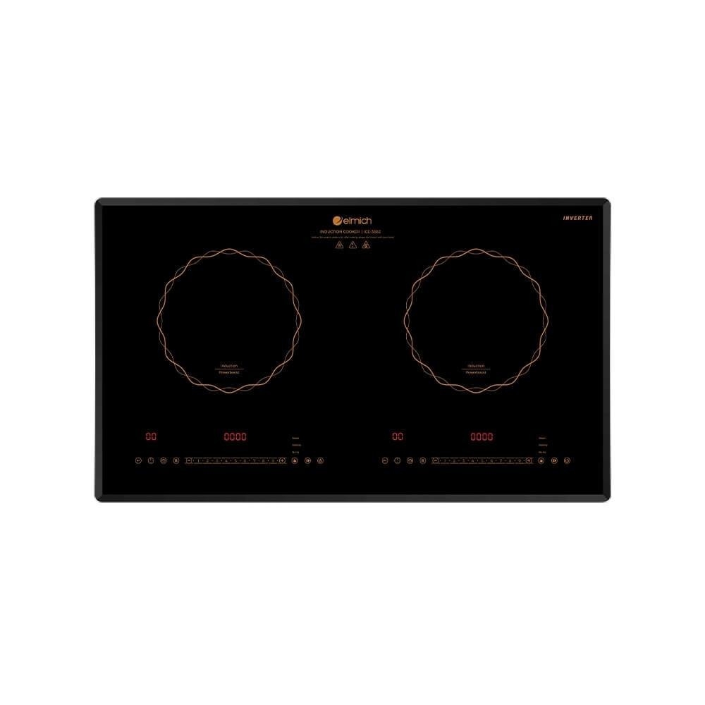 Bếp từ đôi Elmich ICE-3882 2000W, Hàng chính hãng, mặt kính Ceramic, tự động ngắt bếp, chống tràn - JoyMall