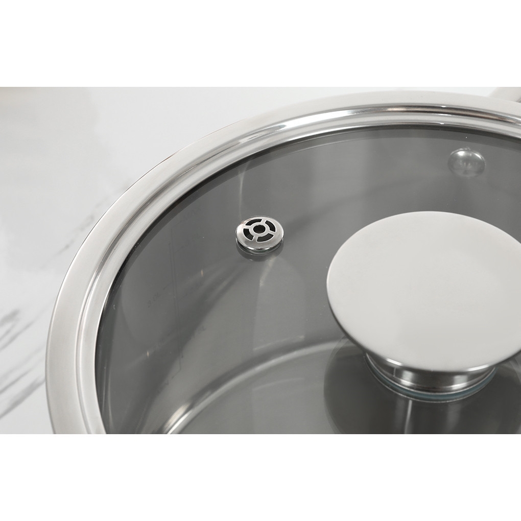 Bộ nồi Inox liền khối Elmich Hera EL-8236 3 nồi size 16, 18, 22 và chảo 20, 24, 26cm, Hàng chính hãng - JoyMall