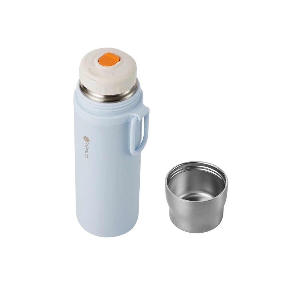 Bình giữ nhiệt inox 304 Elmich EL8328 480ml, Hàng chính hãng, nắp tích hợp làm cốc uống, đế silicone chống trượt-JoyMall