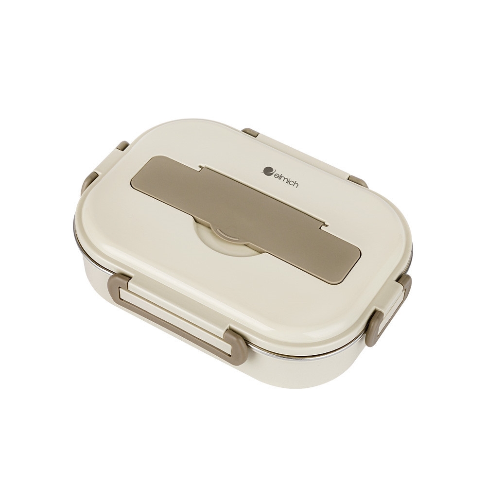 Hộp cơm inox 304 Elmich EL8304 dung tích 1.3L, Hàng chính hãng, thiết kế nhiều ngăn, có quai xách đi kèm - JoyMall