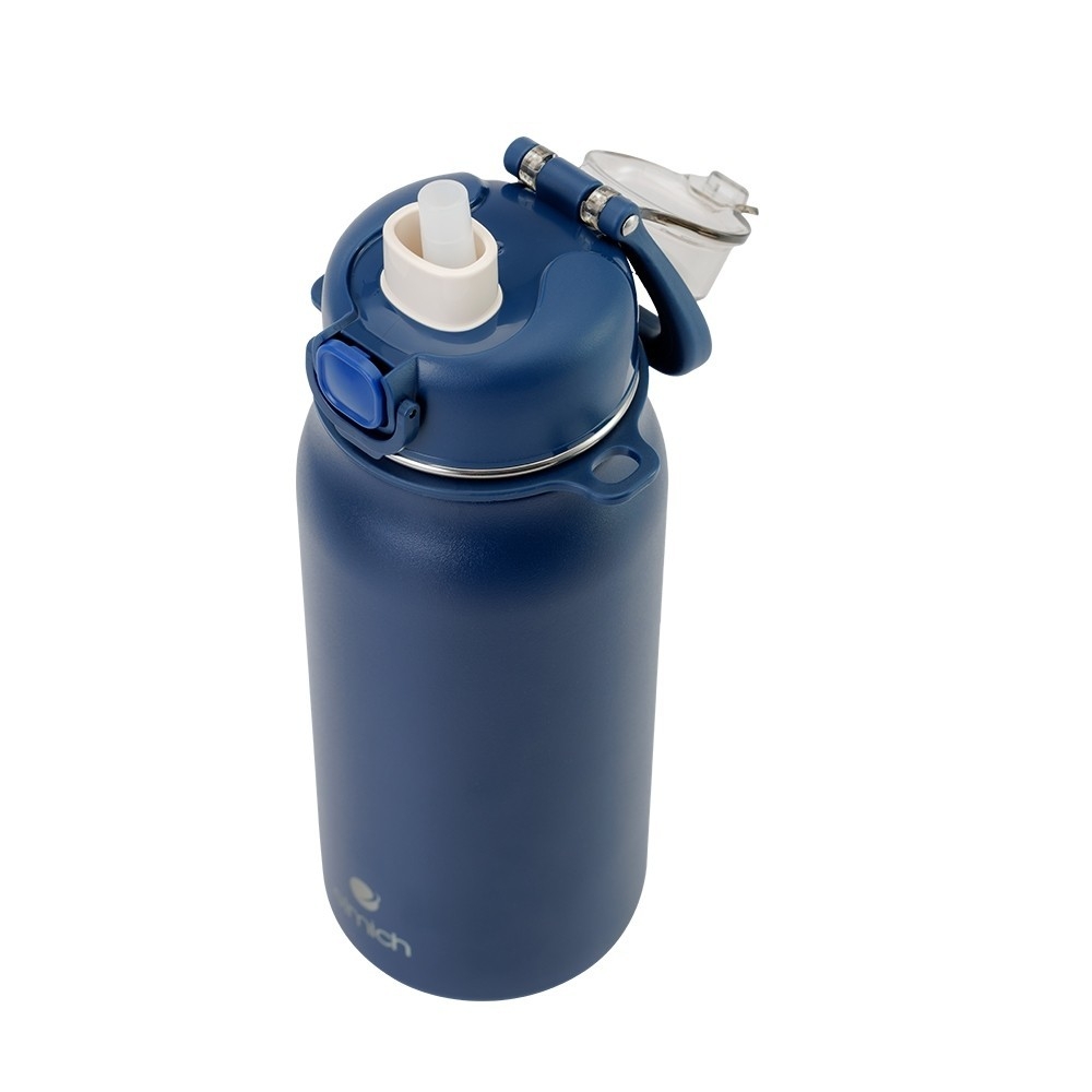 Bình giữ nhiệt inox 316 Elmich EL8331 1L, Hàng chính hãng, kèm ống hút silicone, có dây đeo, chống tràn - JoyMall