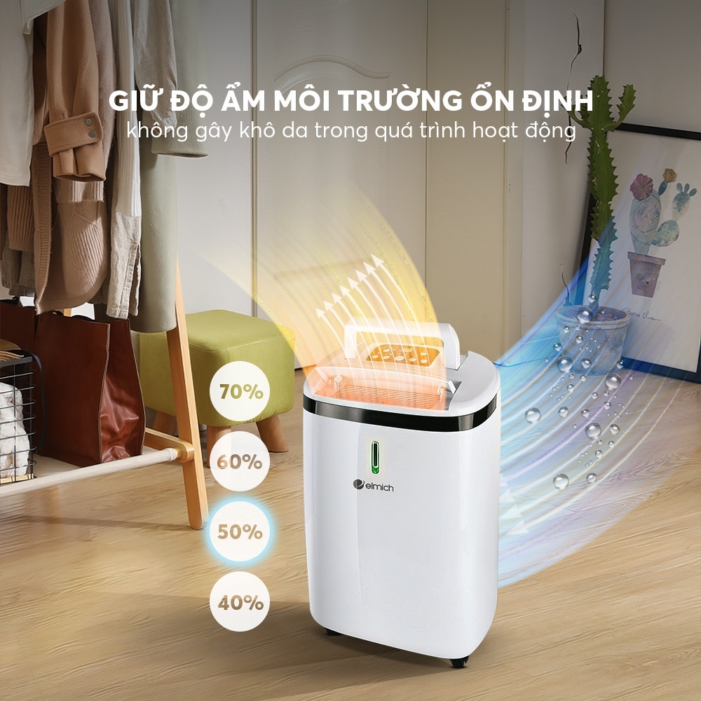 Máy hút ẩm không khí Elmich 20L DE-3923, 16L DE-3922, Hàng chính hãng, hẹn giờ đến 24h, tự động ghi nhớ chế độ - JoyMall