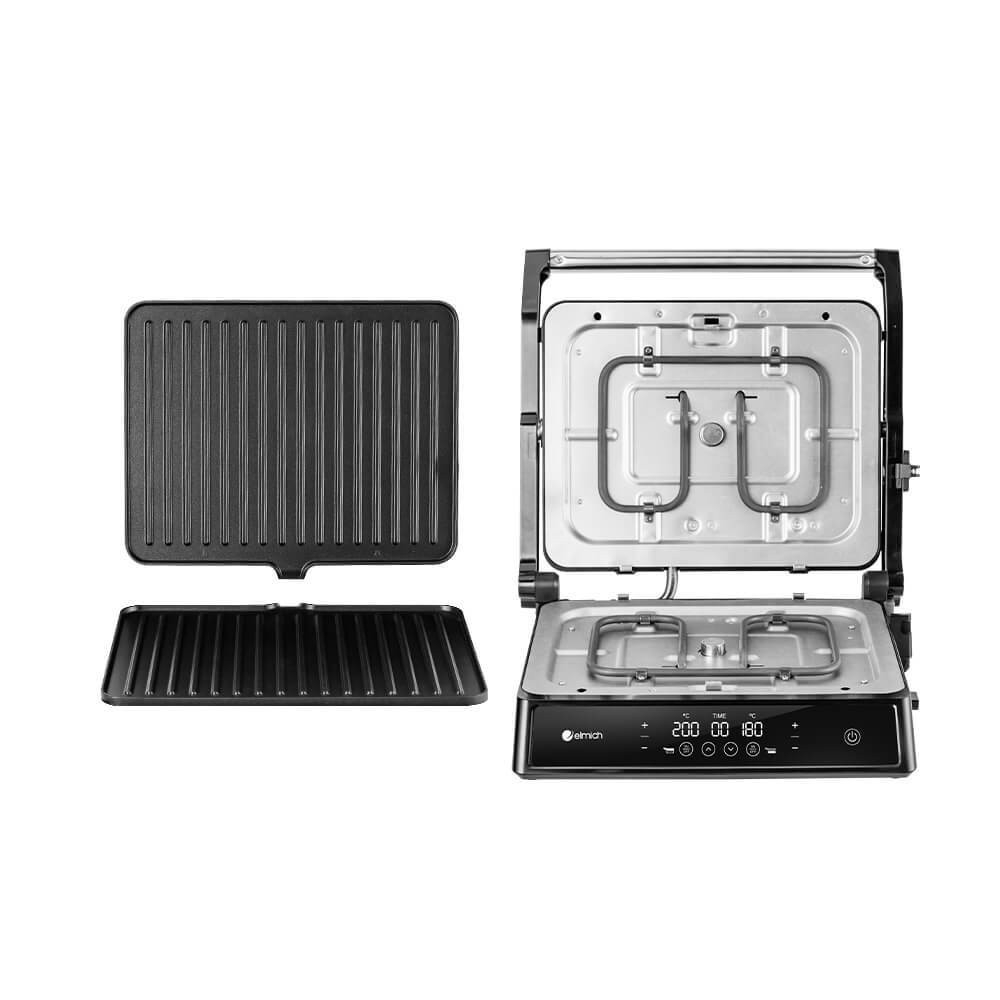 Vỉ nướng điện gấp gọn Elmich EGE-8579, Hàng chính hãng, 2 bề mặt nướng phủ chống dính, điều chỉnh nhiệt độ - JoyMall