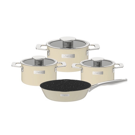 Bộ nồi Inox liền khối Elmich Hera EL-8236 3 nồi size 16, 18, 22 và chảo 20, 24, 26cm, Hàng chính hãng - JoyMall