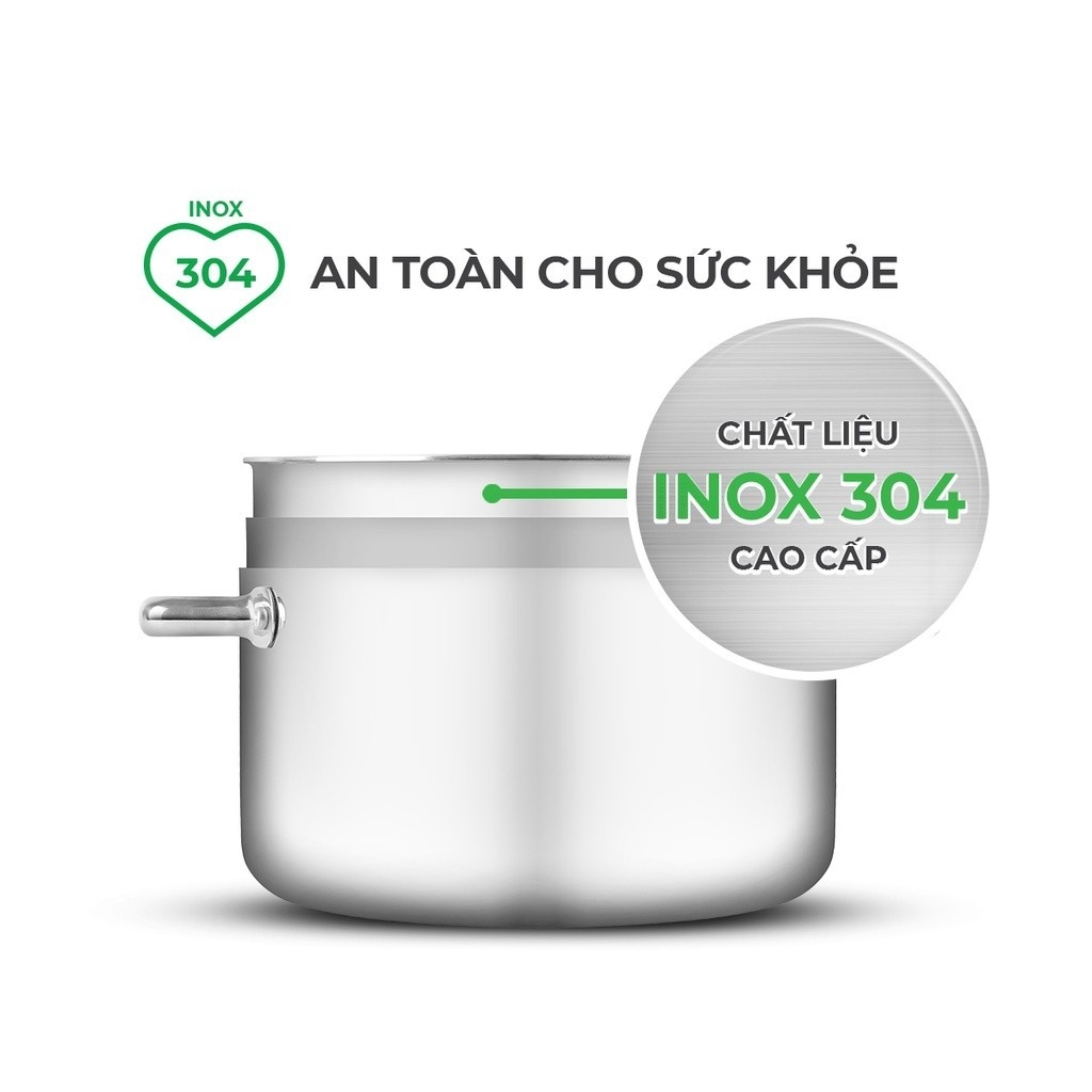 Bộ nồi inox liền khối Elmich Trimax ECO EL-8005 18 20 26, quánh 16cm, Hàng chính hãng, bắt từ trên mọi loại bếp-JoyMall