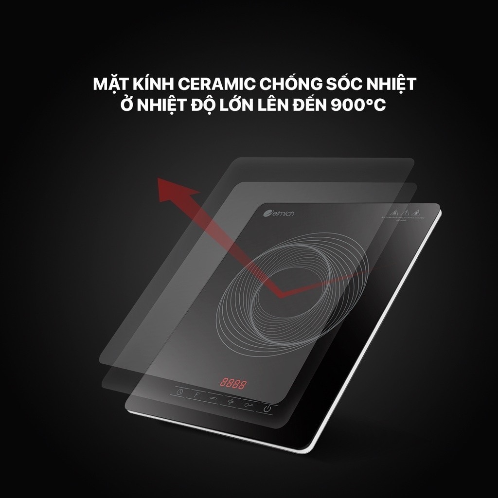 Bếp điện từ cao cấp Elmich 1828OL, Hàng chính hãng, Công suất 2100W, Tiết kiệm điện, Điều khiển cảm ứng - JoyMall