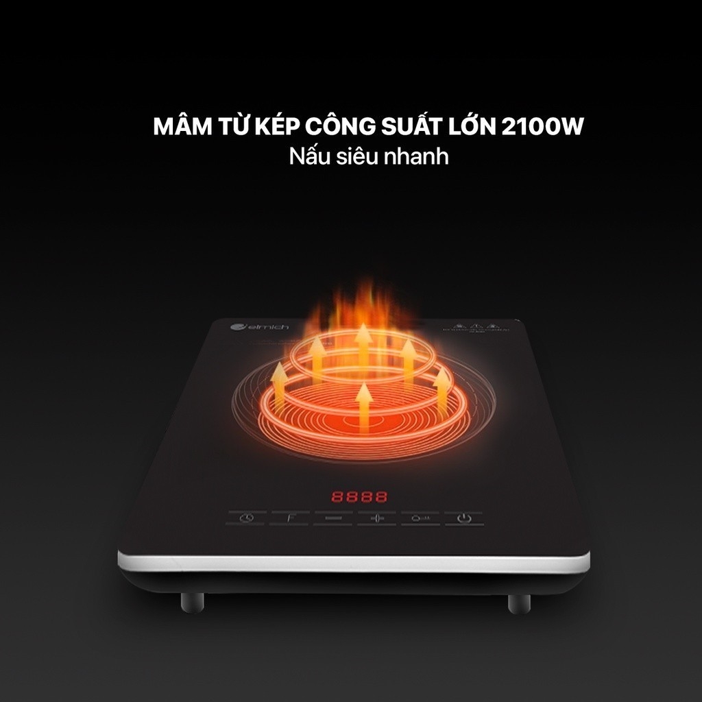 Bếp điện từ cao cấp Elmich 1828OL, Hàng chính hãng, Công suất 2100W, Tiết kiệm điện, Điều khiển cảm ứng - JoyMall
