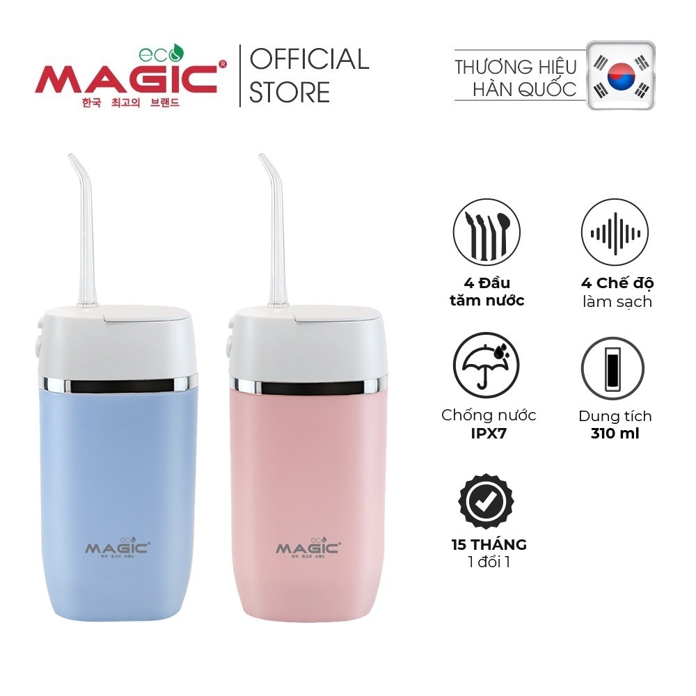 Máy tăm nước Magic Eco Pro-83, hàng chính hãng, Làm sạch mãng bám, 4 chế độ làm sạch, 2 loại đầu tăm - JoyMall
