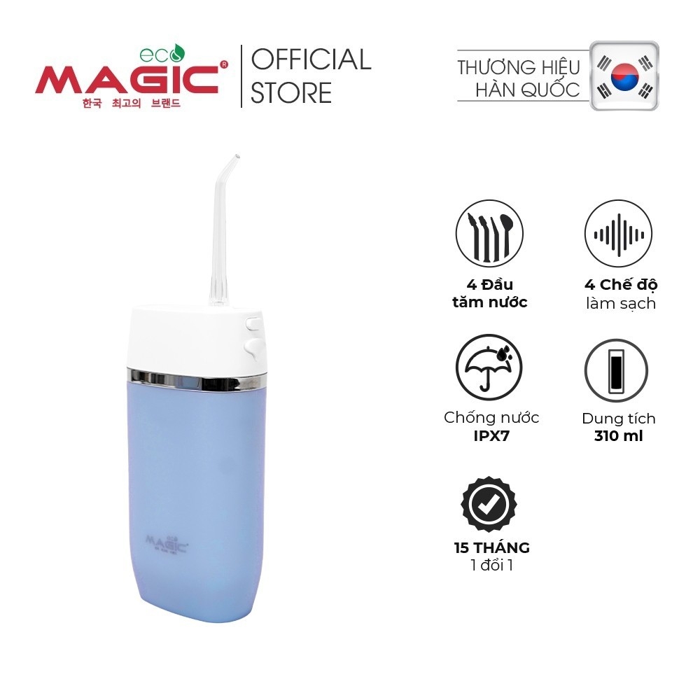 Máy tăm nước Magic Eco Pro-83, hàng chính hãng, Làm sạch mãng bám, 4 chế độ làm sạch, 2 loại đầu tăm - JoyMall