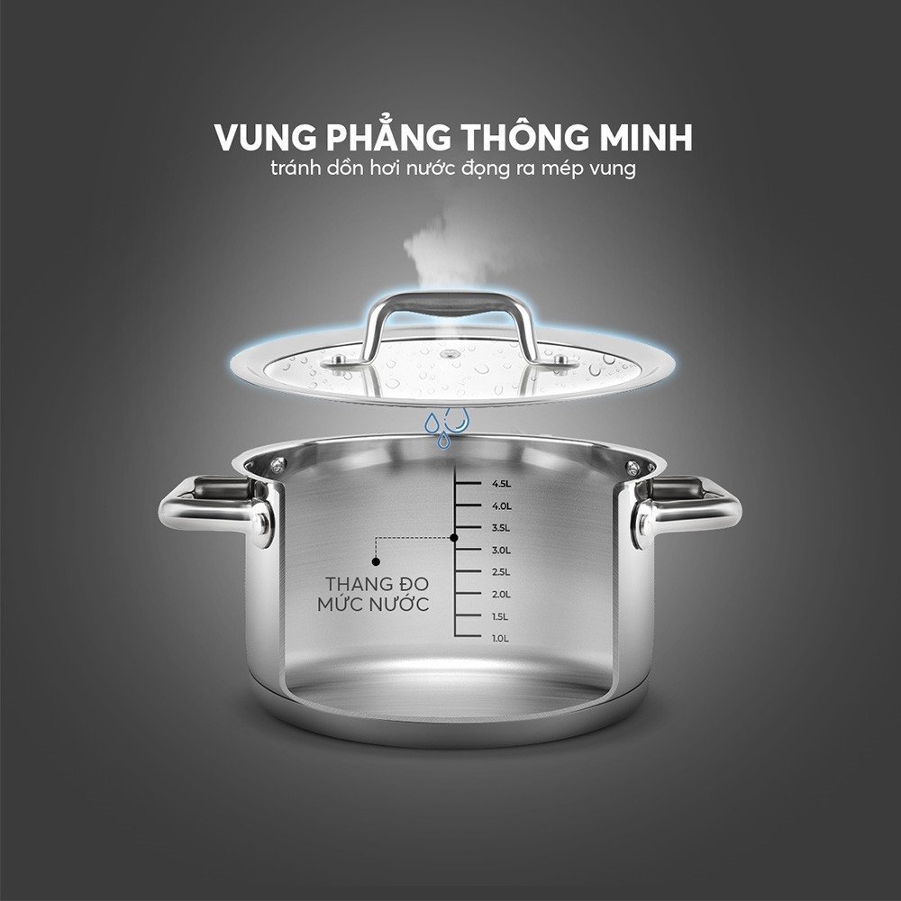 Nồi 5 đáy Inox 304 Elmich Berlin EL-3984 20cm, EL-3983 18cm, Hàng chính hãng, dùng được cho mọi loại bếp - JoyMall