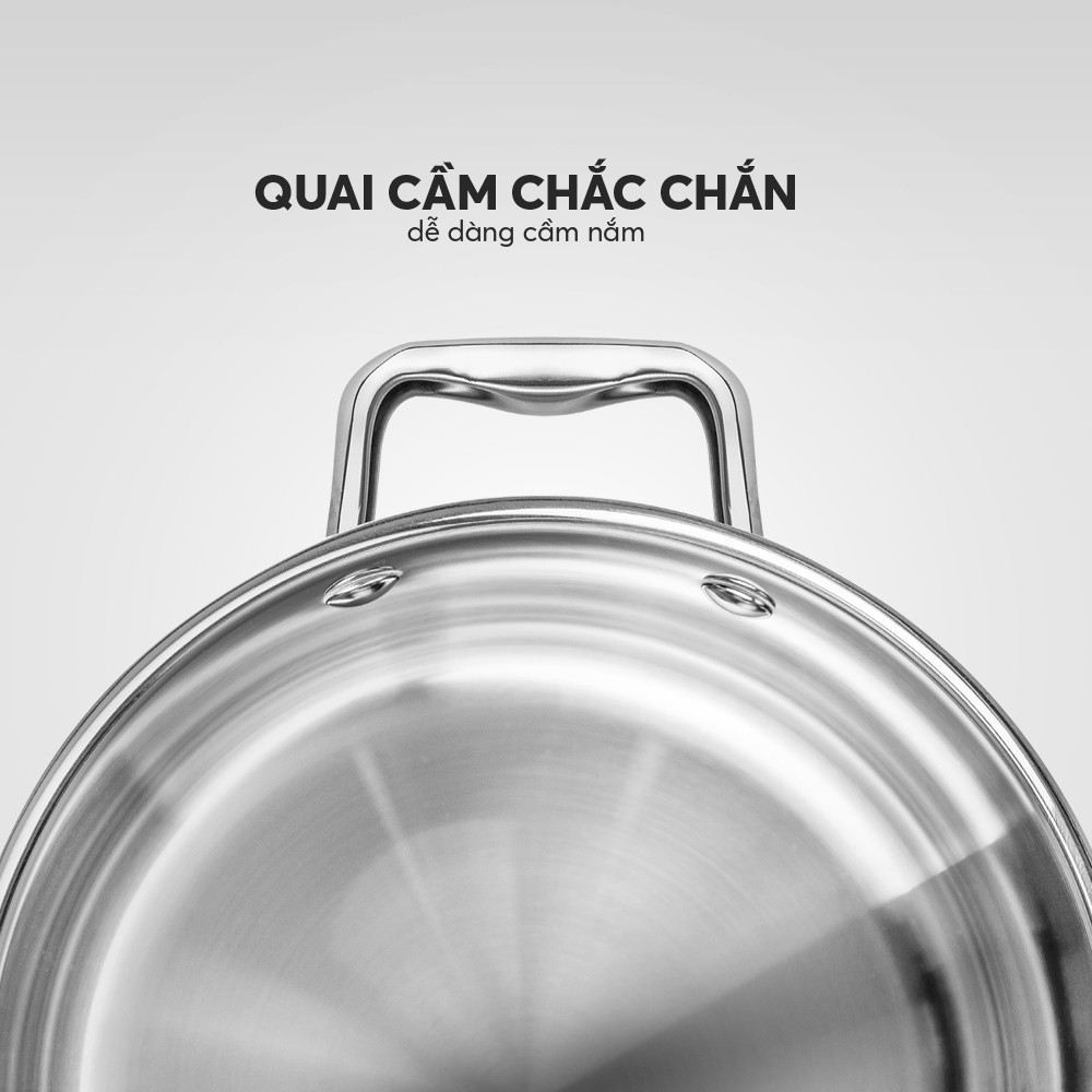 Nồi 5 đáy Inox 304 Elmich Berlin EL-3984 20cm, EL-3983 18cm, Hàng chính hãng, dùng được cho mọi loại bếp - JoyMall