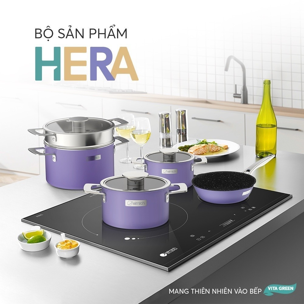 Chảo chống dính Full induction Elmich Hera 3 màu 4 size, Hàng chính hãng, bắt từ siêu nhanh trên mọi loại bếp - JoyMall