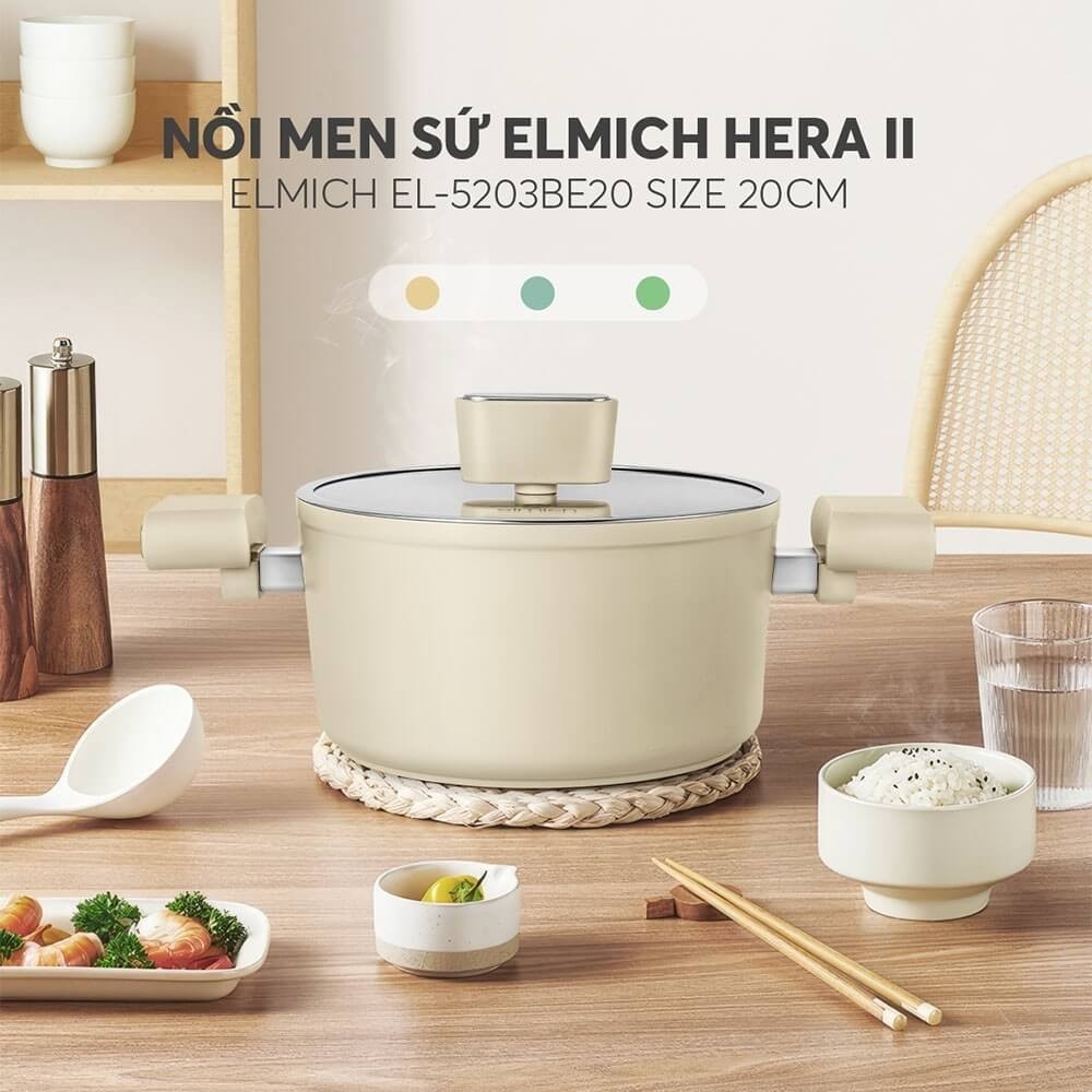 Nồi men sứ Elmich Hera II EL-5203BE size 18,20,24cm