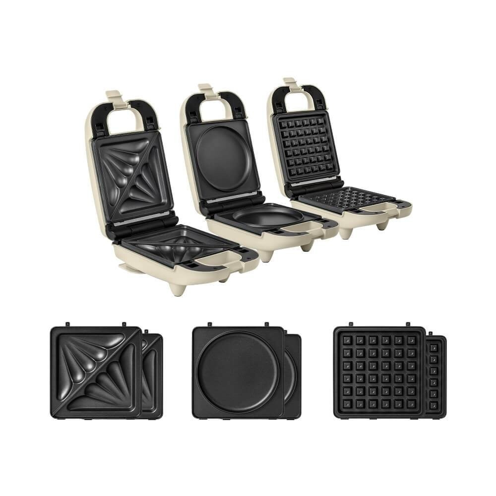 Máy nướng kẹp bánh mỳ 3 trong 1 Elmich SME-8578, Hàng chính hãng, có đèn thông báo, kèm 3 loại vỉ - JoyMall