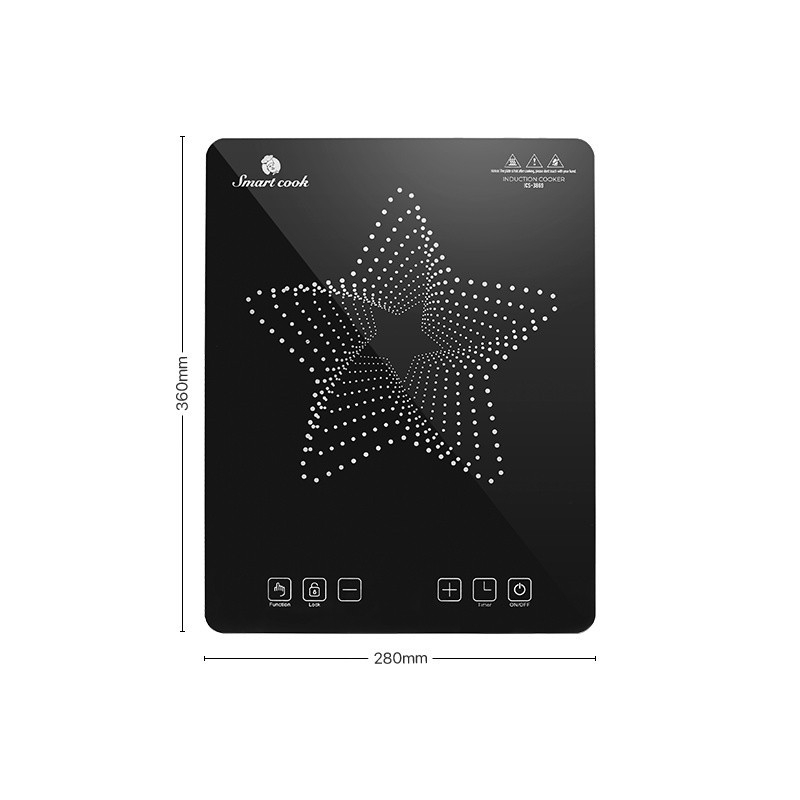 Bếp điện từ Elmich Smartcook ICS-3869, Hàng chính hãng, mặt kính Ceramic, quạt đối lưu, hẹn giờ thông minh - JoyMall