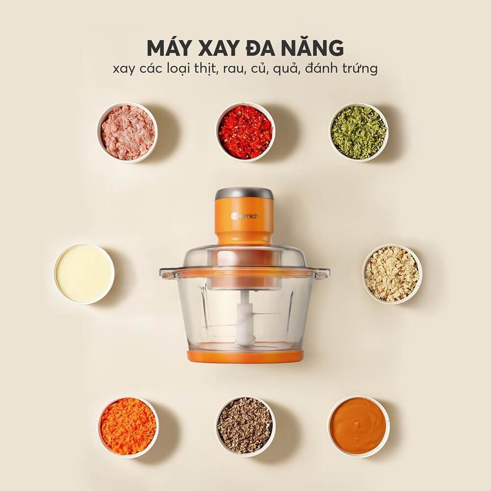 Máy xay thịt đa năng 1,7L Elmich CHE-8482, Hàng chính hãng, 4 lưỡi dao bằng thép không gỉ thiết kế 2 tầng - JoyMall