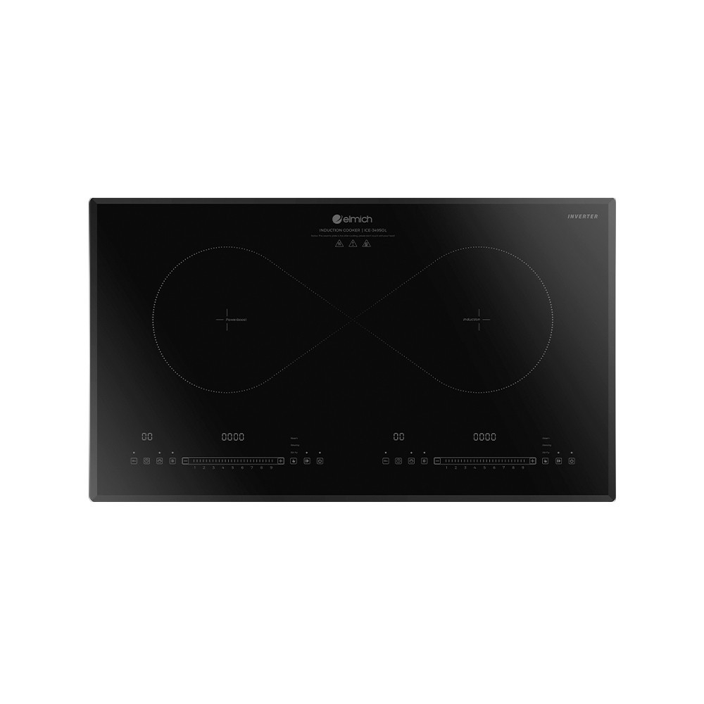 Bếp điện từ đôi Elmich ICE-3496, Hàng chính hãng, hẹn giờ, khóa phím trẻ em, chống tràn, nhận diện vùng nấu - JoyMall