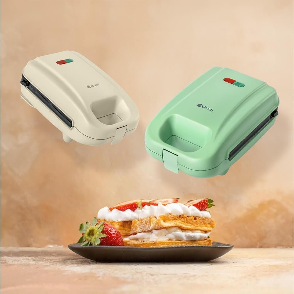 Máy nướng kẹp bánh mỳ 3 trong 1 Elmich SME-8578, Hàng chính hãng, có đèn thông báo, kèm 3 loại vỉ - JoyMall