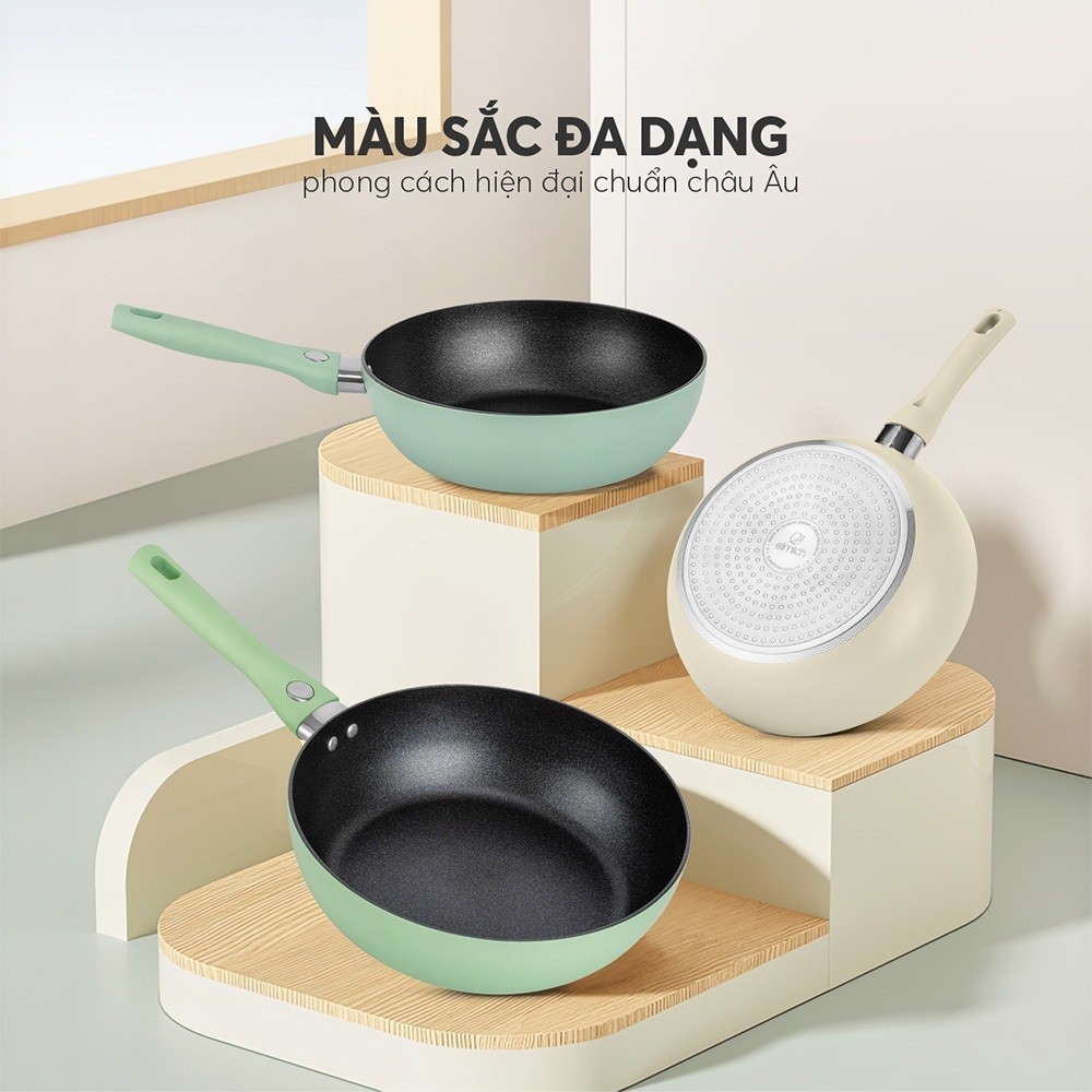 Chảo chống dính siêu bền Elmich EL-5942SK, EL-5942GY size 20, 24, 26, 28cm, Hàng chính hãng, bắt từ siêu nhanh - JoyMall