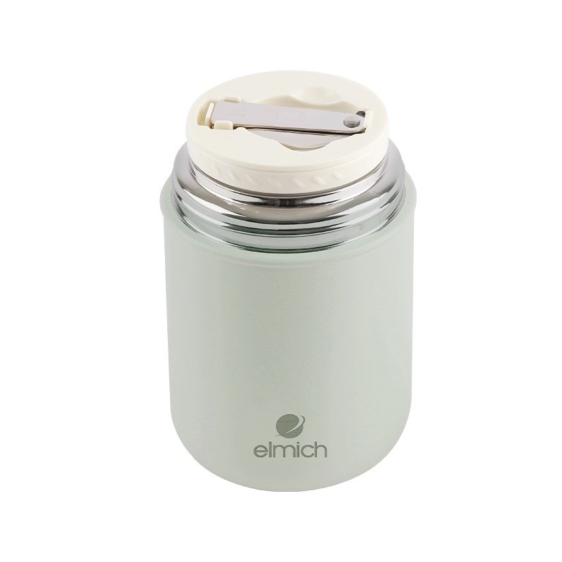 Bình đựng thức ăn giữ nhiệt Inox 316 Elmich EL8019 dung tích 600ml, Hàng chính hãng, đi kèm thìa inox - JoyMall