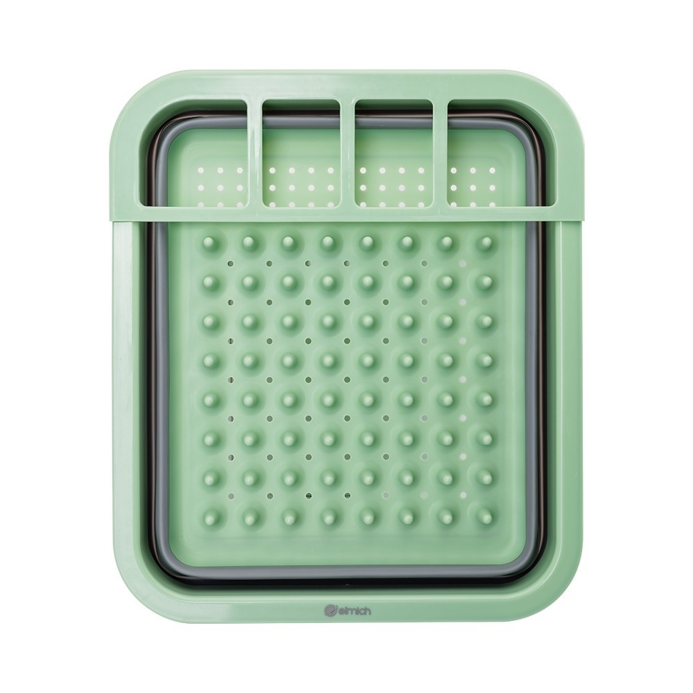 Rổ đựng chén đĩa gấp gọn Elmich EL8412, Hàng chính hãng, chất liệu nhưạ PP, có nhiều ngăn, nhanh ráo nước - JoyMall