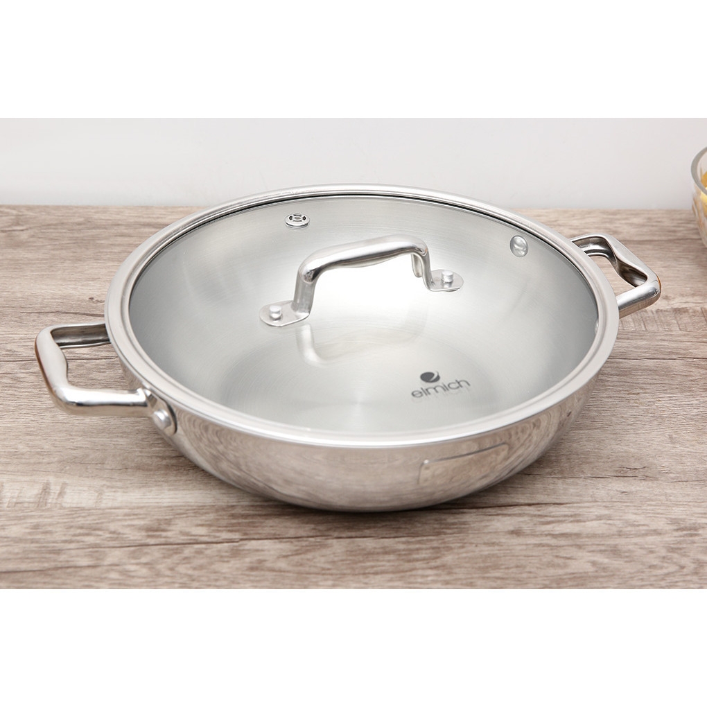 Bộ nồi inox liền khối Elmich Trimax ECO EL-8002 size 16, 20, 22, lẩu xào 28cm