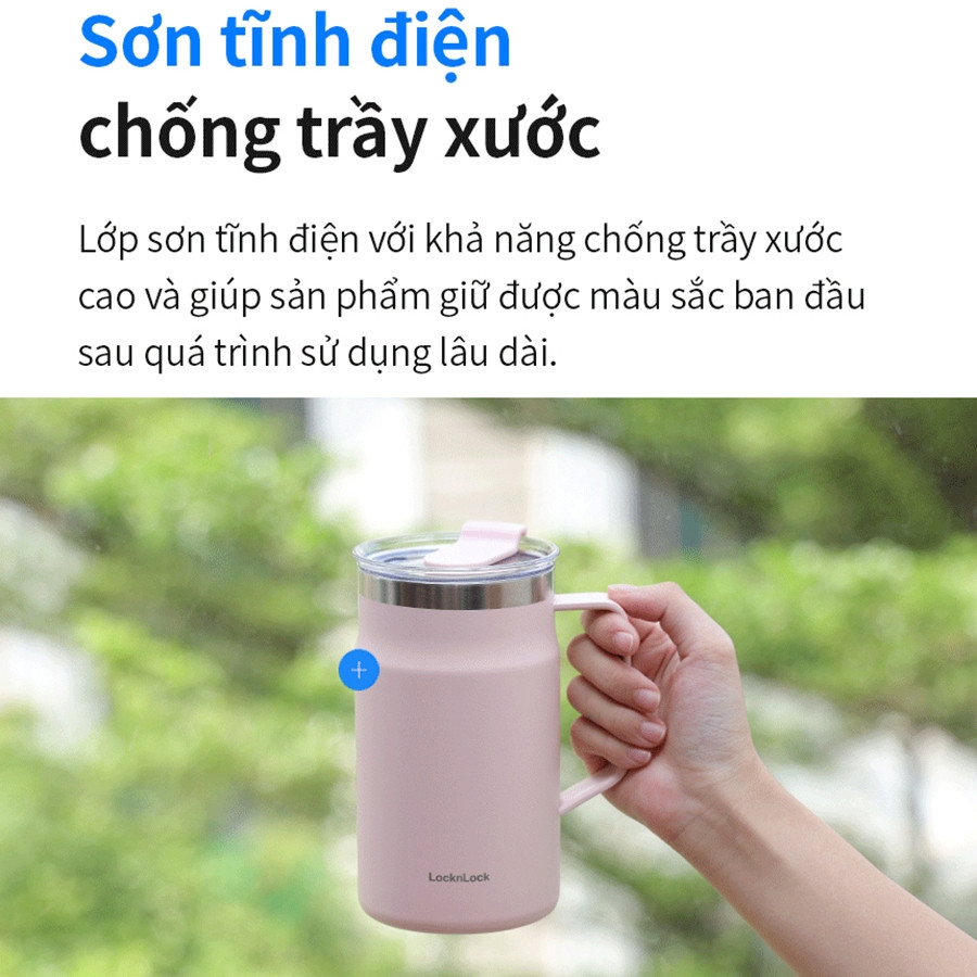Ly giữ nhiệt LocknLock Metro Table Mug 600ml LHC4282, Hàng chính hãng, nắp xoay, quai cầm tiện lợi - JoyMall