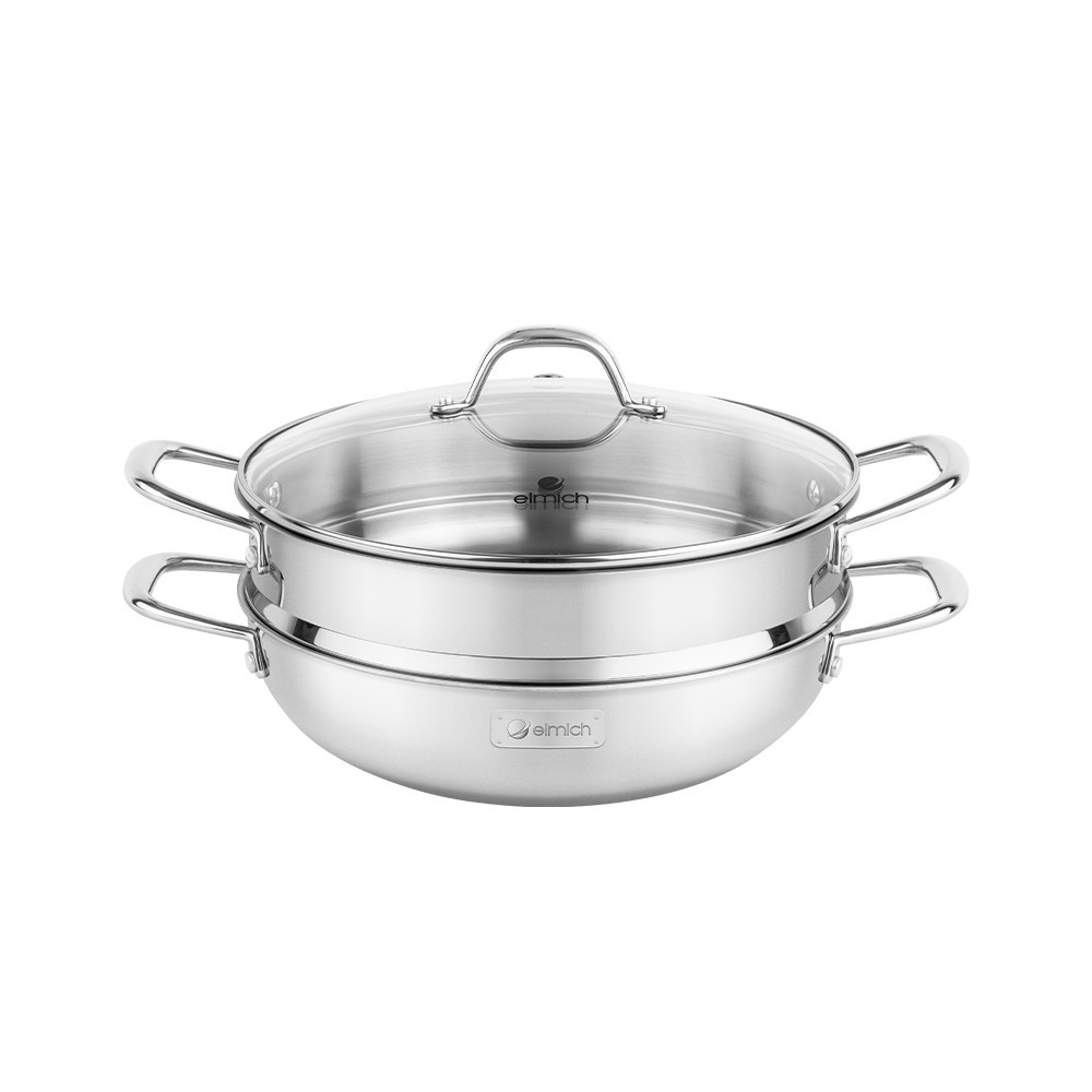Chảo hấp đa năng  Inox liền khối Elmich Trimax Czech EL-3832 size 28cm