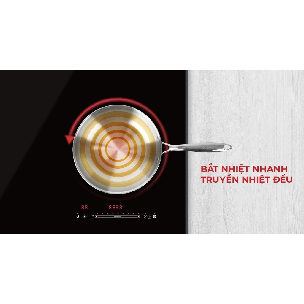 Chảo xào inox cao cấp 3 lớp đáy liền Elmich Trimax EL-3796 size 26cm