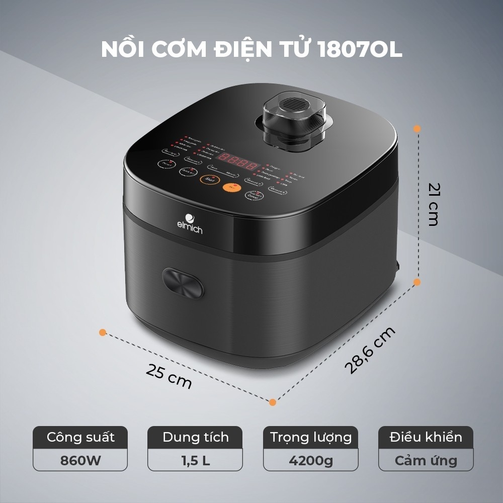 Nồi cơm điện tử Elmich 1,5L RCE-1807