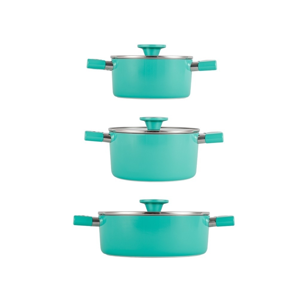 Bộ nồi  chống dính vân đá ánh kim siêu bền Elmich EL-5112BL size 18,20,24cm