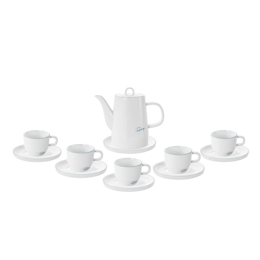 Bộ bình trà 1,2L bằng sứ Elmich RoseDesign EL-0216, Hàng chính hãng, 1 ấm, 6 chén, 7 dĩa - JoyMall