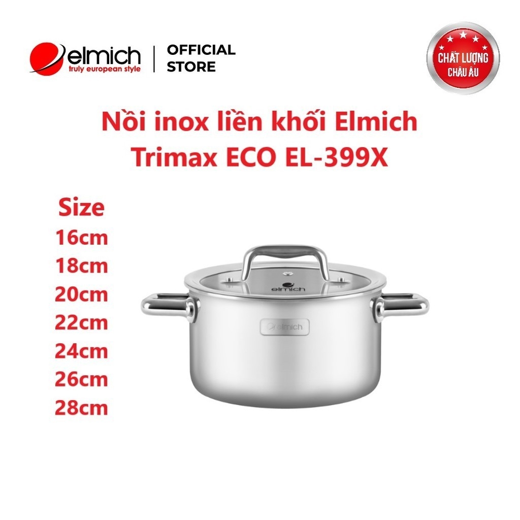 Nồi Inox liền khối Elmich Trimax Eco