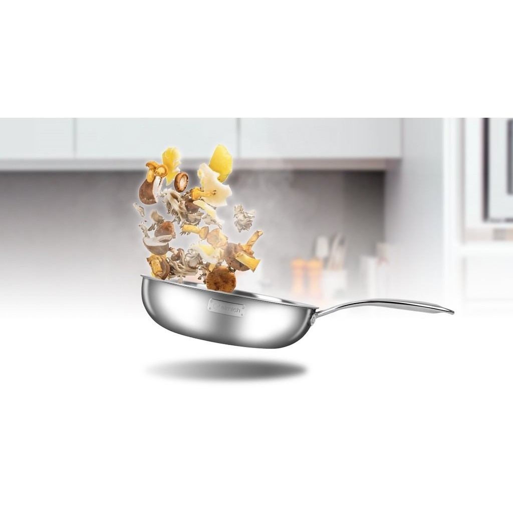 Chảo xào inox cao cấp 3 lớp đáy liền Elmich Trimax EL-3796 size 26cm