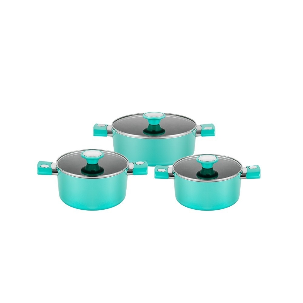 Bộ nồi  chống dính vân đá ánh kim siêu bền Elmich EL-5112BL size 18,20,24cm