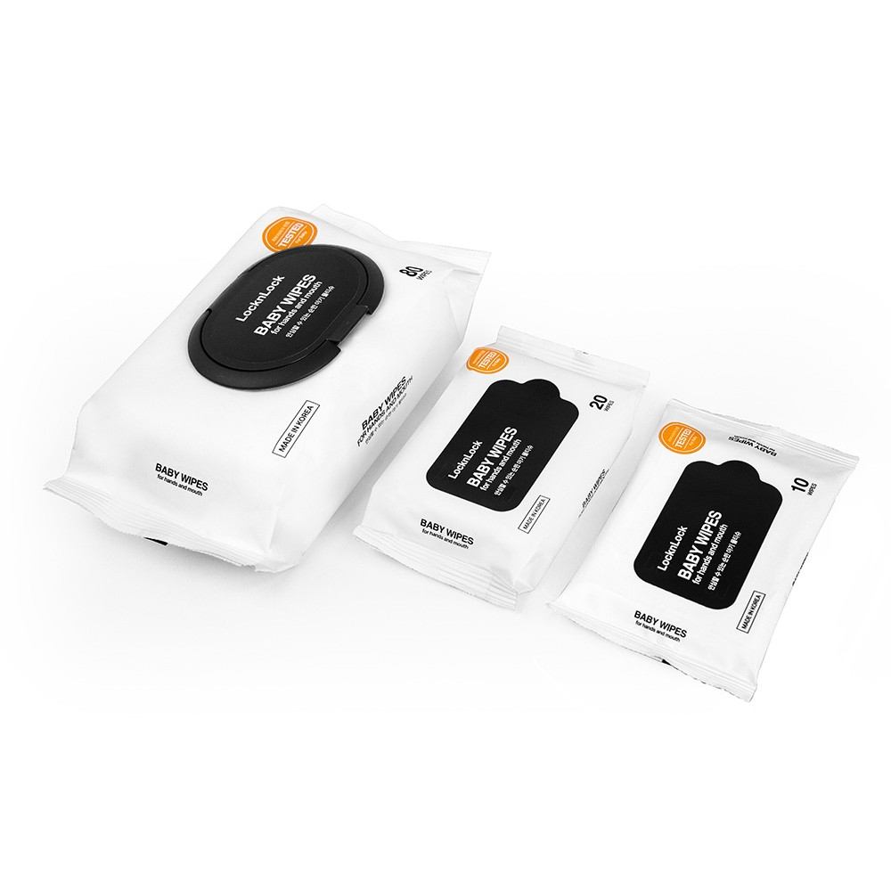 Khăn giấy ướt trẻ em Lock&Lock 80 miếng ETM245, Hàng chính hãng, Lọc 7 tầng, dưỡng ẩm, an toàn cho da nhạy cảm - JoyMall