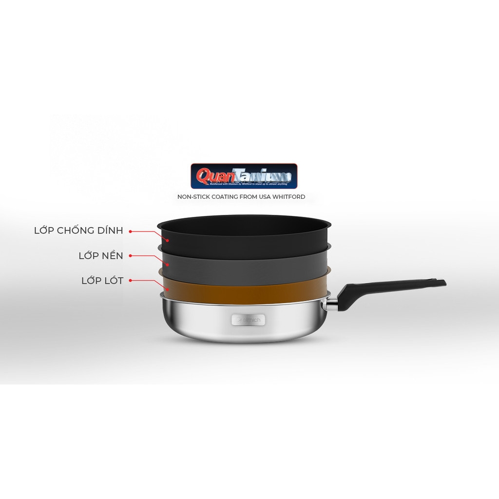 Bộ chảo inox chống dính đáy liền Elmich 2102OL size 20, 26cm