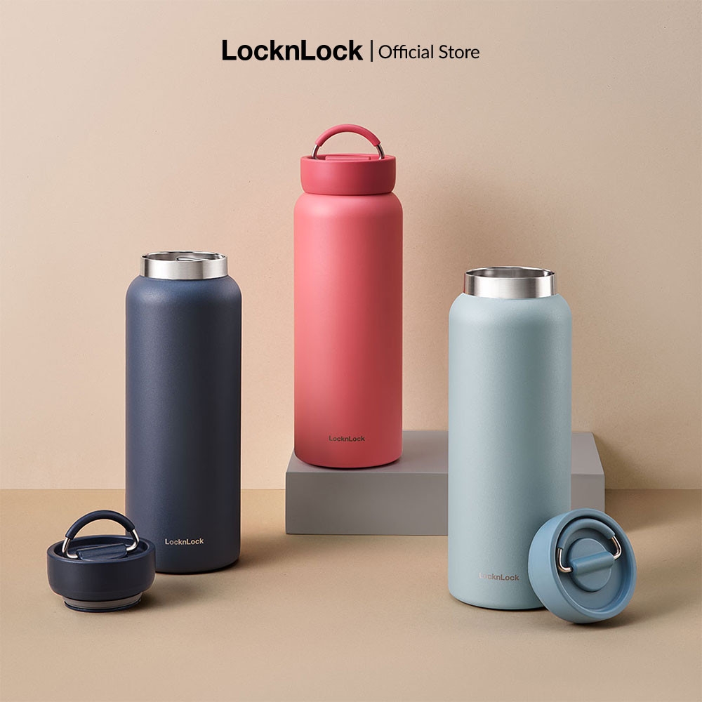 Bình giữ nhiệt Lock&Lock Jumbo Tumbler 900ml LHC4300- Có quai xách inox - Giữ nhiệt 24h - Hàng chính hãng