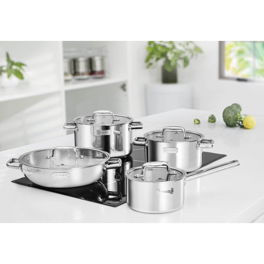 Bộ nồi inox liền khối Elmich Trimax ECO EL-8002 size 16, 20, 22, lẩu xào 28cm
