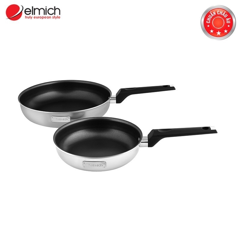 Bộ chảo inox chống dính đáy liền Elmich 2102OL size 20, 26cm